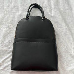 Faux leather black backpack